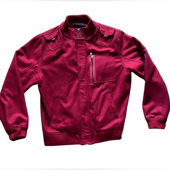 LUXE-T LUXURY SPORT Men’s Burgundy ZipUp Snap Button Wool Polyester Coat Size 3X